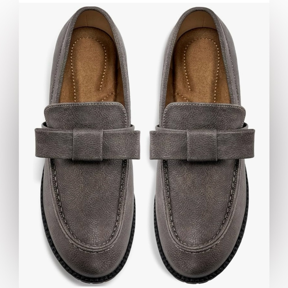 Gray Loafers with Bow Detail - Picture 7 of 7